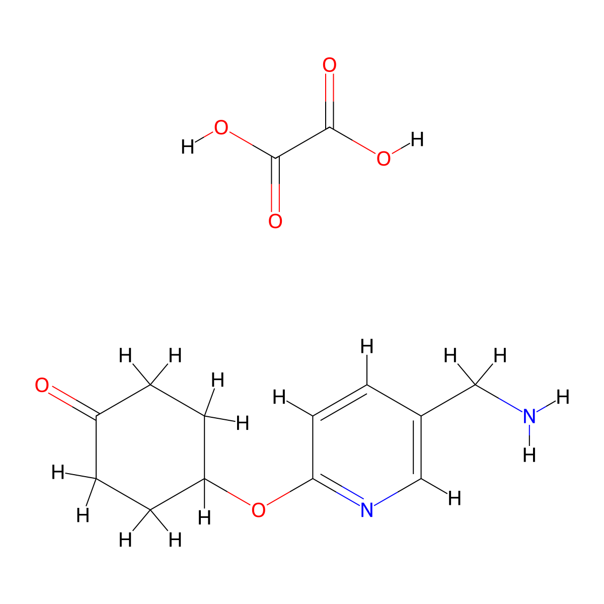 4-((5-(Aminomethyl)pyridin-2-yl)oxy)cyclohexanone oxalate molecular structure, CAS 2034455-05-3