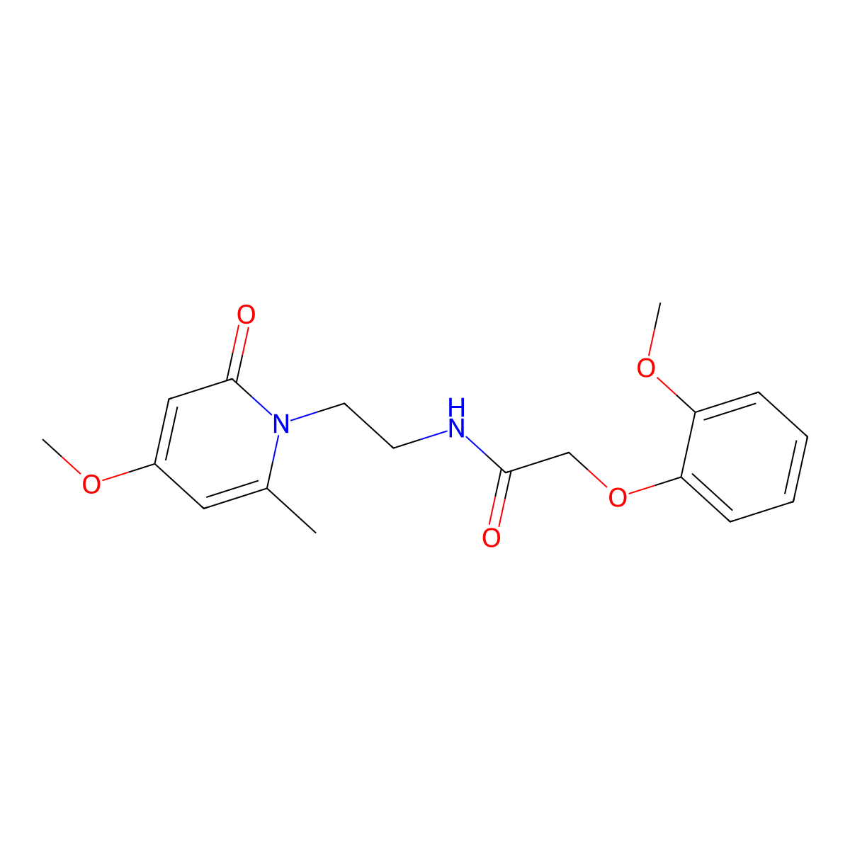 N-(2-(4-methoxy-6-methyl-2-oxopyridin-1(2H)-yl)ethyl)-2-(2-methoxyphenoxy)acetamide molecular structure, CAS 2034455-07-5
