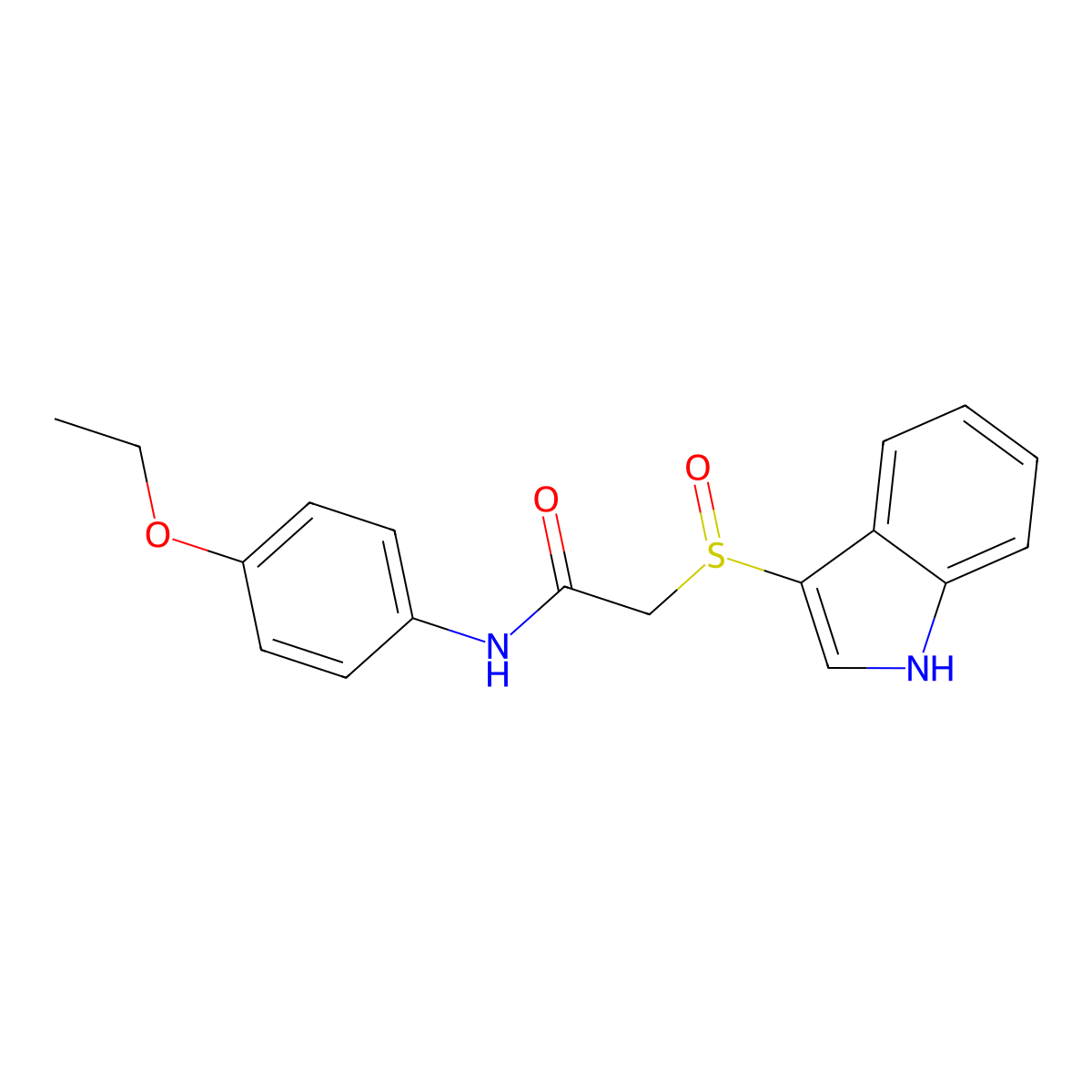 2-((1H-indol-3-yl)sulfinyl)-N-(4-ethoxyphenyl)acetamide molecular structure, CAS 2034455-08-6