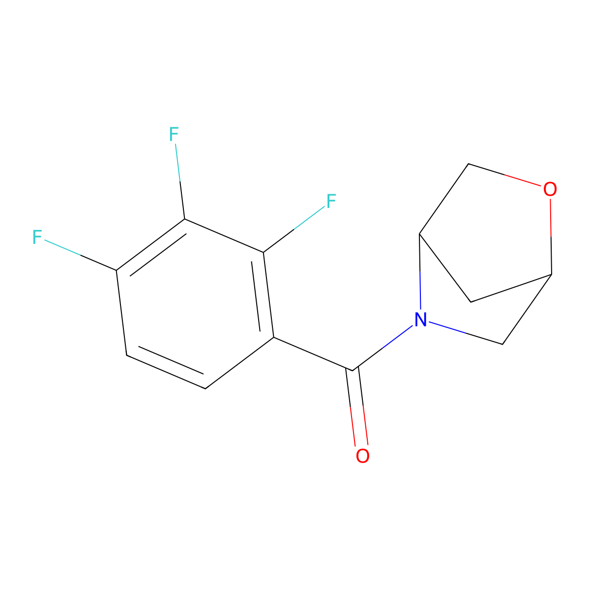 2-Oxa-5-azabicyclo[2.2.1]heptan-5-yl(2,3,4-trifluorophenyl)methanone molecular structure, CAS 2034455-13-3