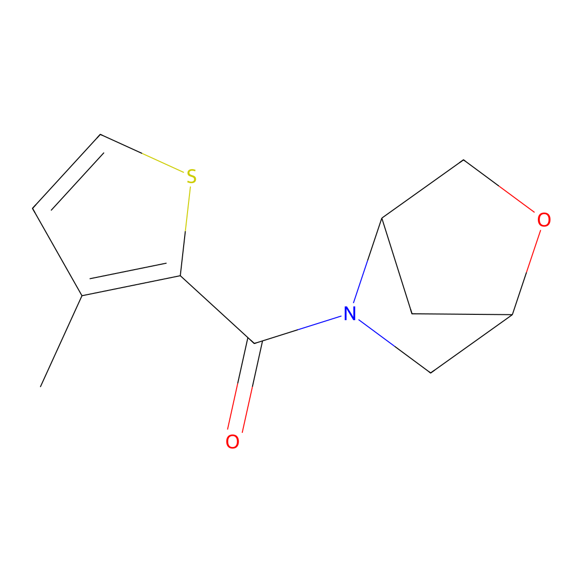 2-Oxa-5-azabicyclo[2.2.1]heptan-5-yl(3-methylthiophen-2-yl)methanone molecular structure, CAS 2034455-15-5