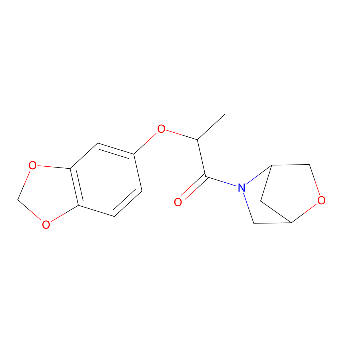 2-(Benzo[d][1,3]dioxol-5-yloxy)-1-(2-oxa-5-azabicyclo[2.2.1]heptan-5-yl)propan-1-one molecular structure, CAS 2034455-17-7