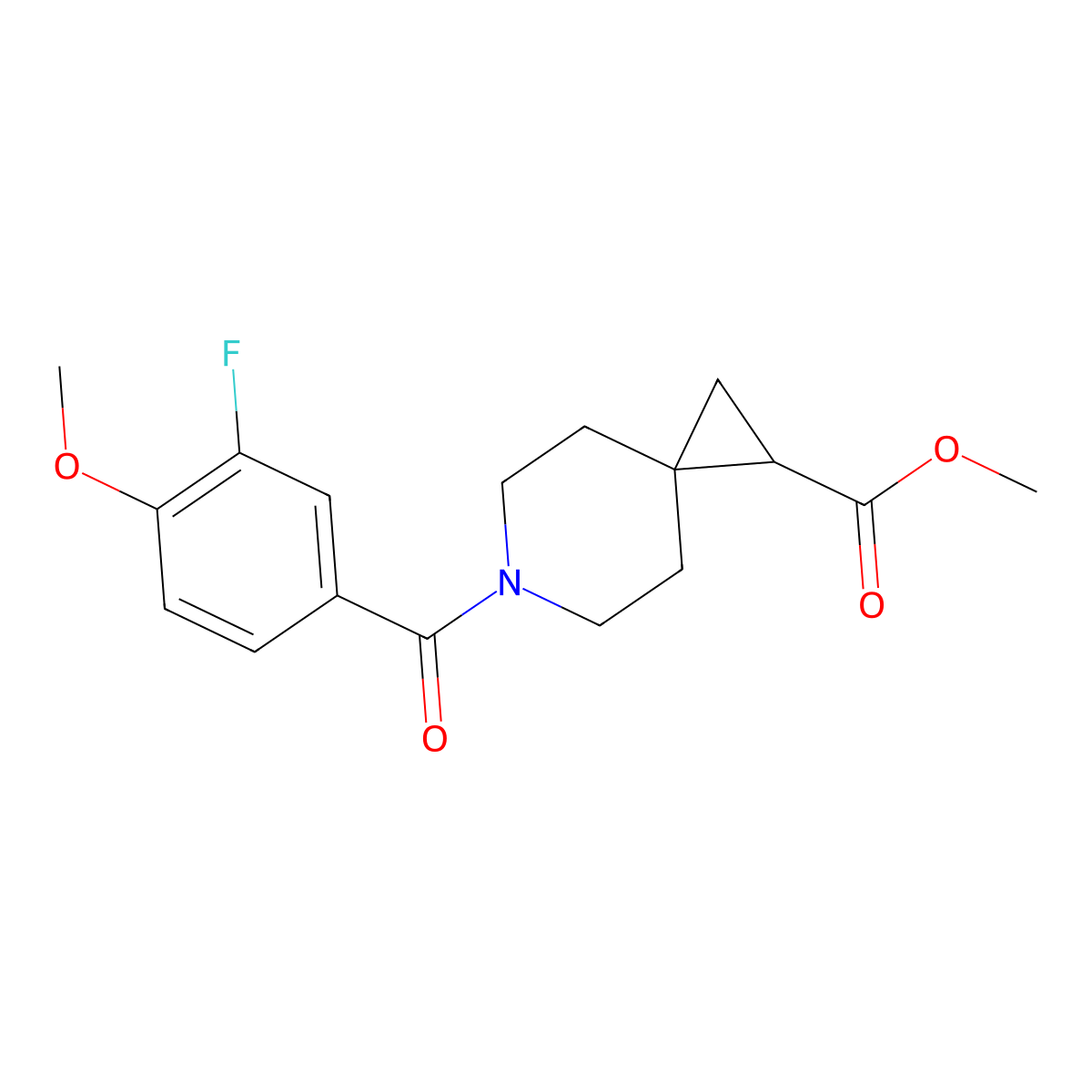 Methyl 6-(3-fluoro-4-methoxybenzoyl)-6-azaspiro[2.5]octane-1-carboxylate molecular structure, CAS 2034455-21-3
