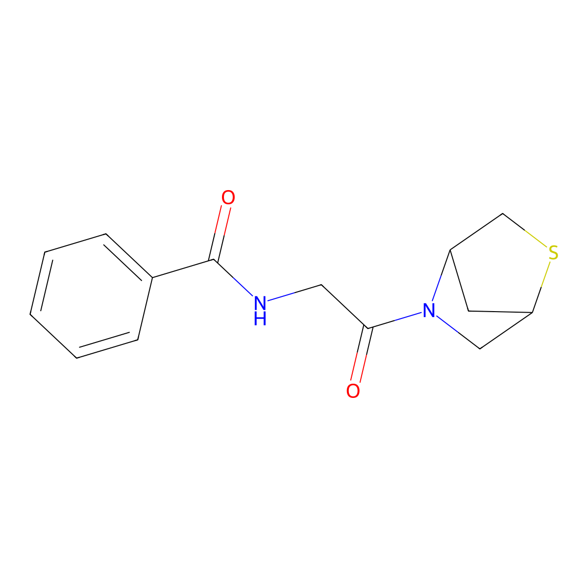 N-(2-(2-thia-5-azabicyclo[2.2.1]heptan-5-yl)-2-oxoethyl)benzamide molecular structure, CAS 2034455-26-8