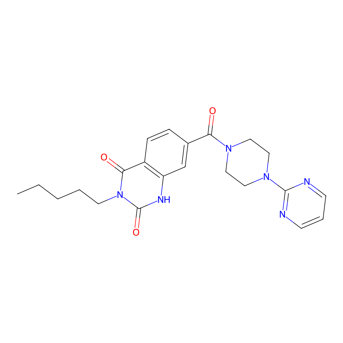 3-pentyl-7-(4-(pyrimidin-2-yl)piperazine-1-carbonyl)quinazoline-2,4(1H,3H)-dione molecular structure, CAS 2034455-29-1