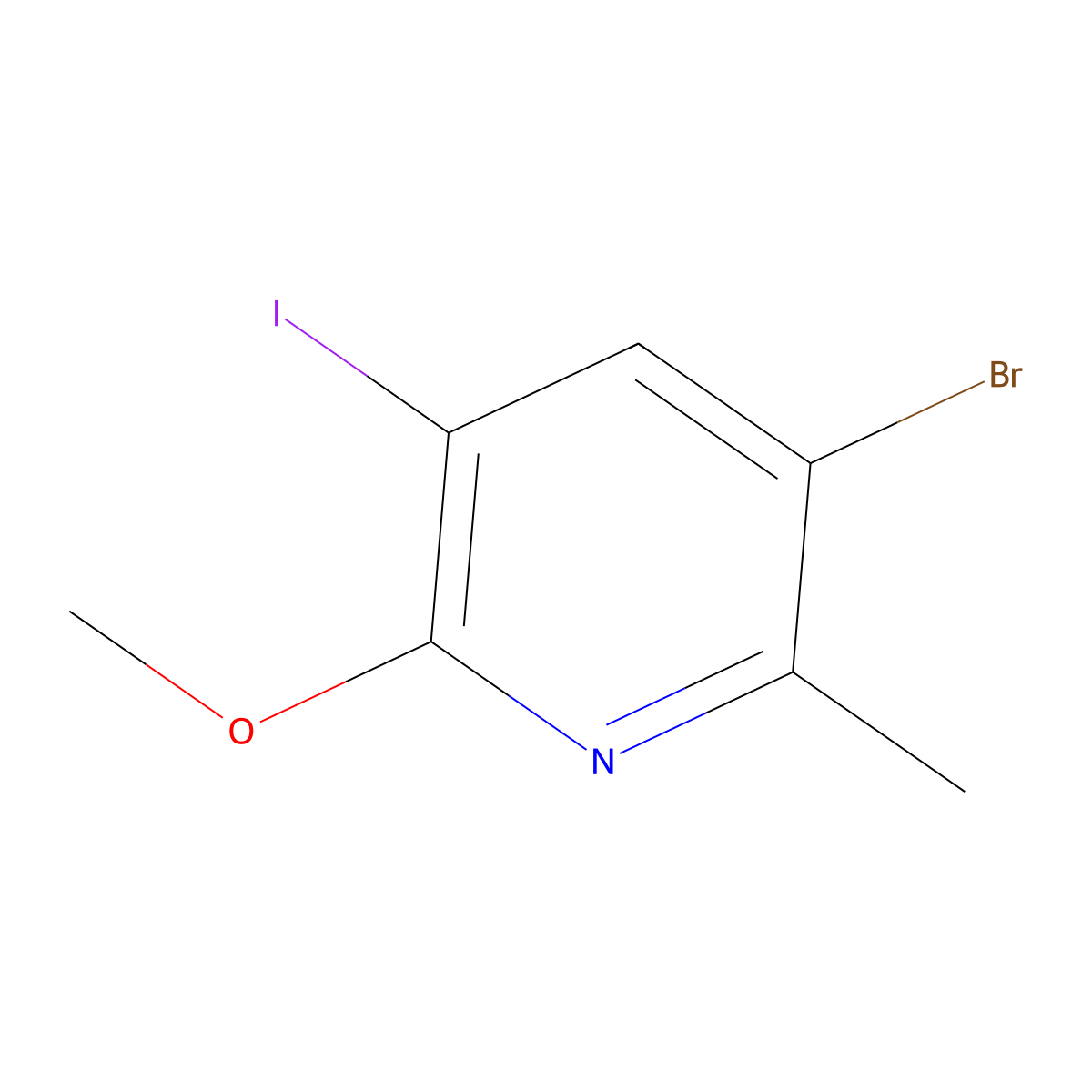 3-Bromo-5-iodo-6-methoxy-2-methylpyridine molecular structure, CAS 2034455-35-9