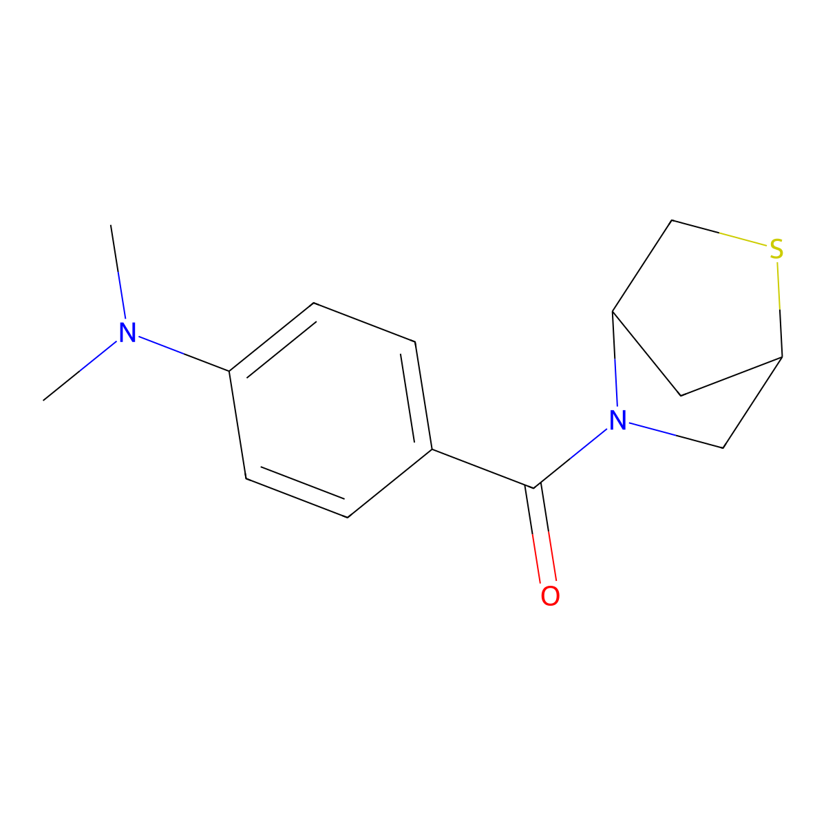 2-Thia-5-azabicyclo[2.2.1]heptan-5-yl(4-(dimethylamino)phenyl)methanone molecular structure, CAS 2034455-38-2