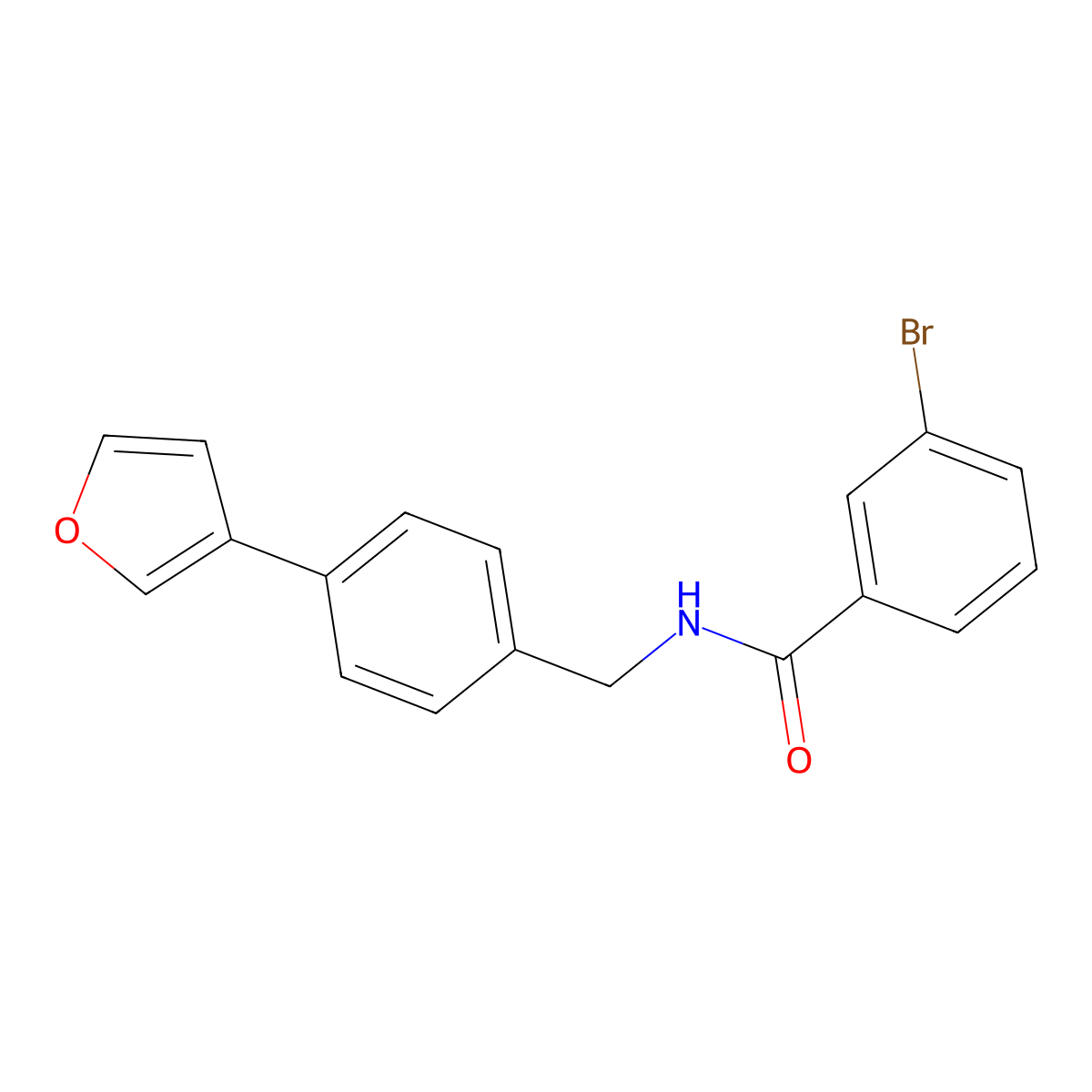 3-bromo-N-(4-(furan-3-yl)benzyl)benzamide molecular structure, CAS 2034455-44-0