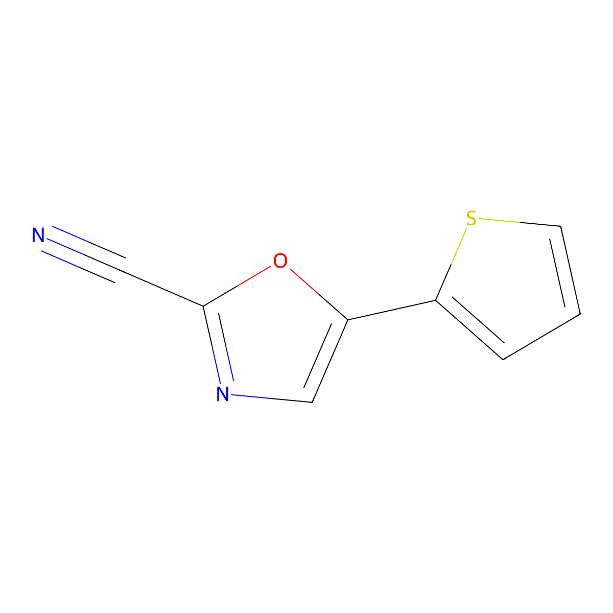 5-(Thiophen-2-yl)oxazole-2-carbonitrile molecular structure, CAS 2034455-46-2