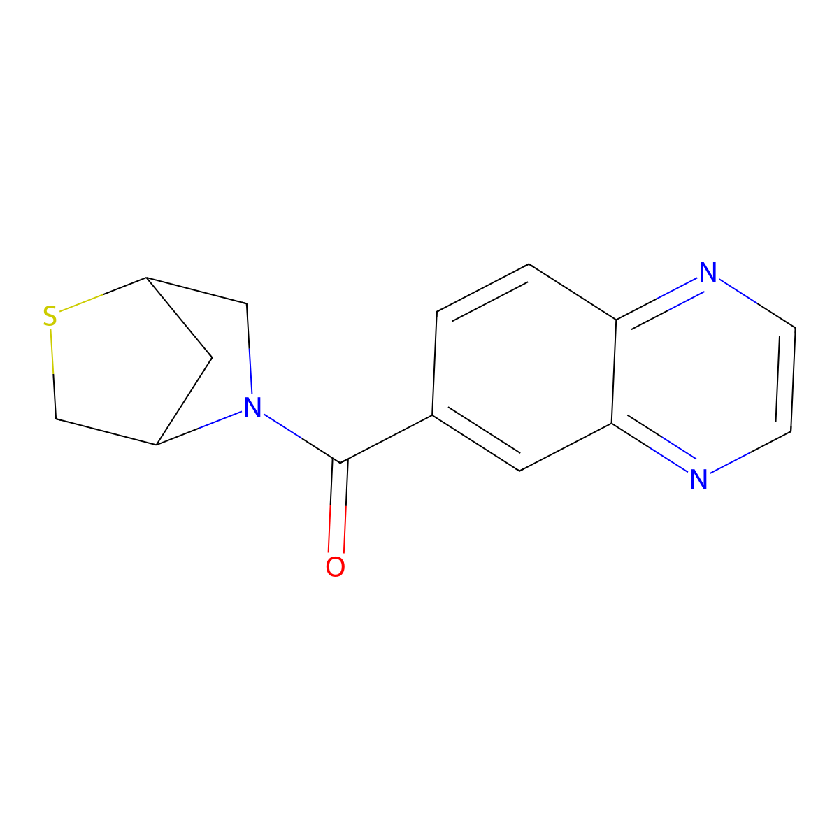 2-Thia-5-azabicyclo[2.2.1]heptan-5-yl(quinoxalin-6-yl)methanone molecular structure, CAS 2034455-47-3