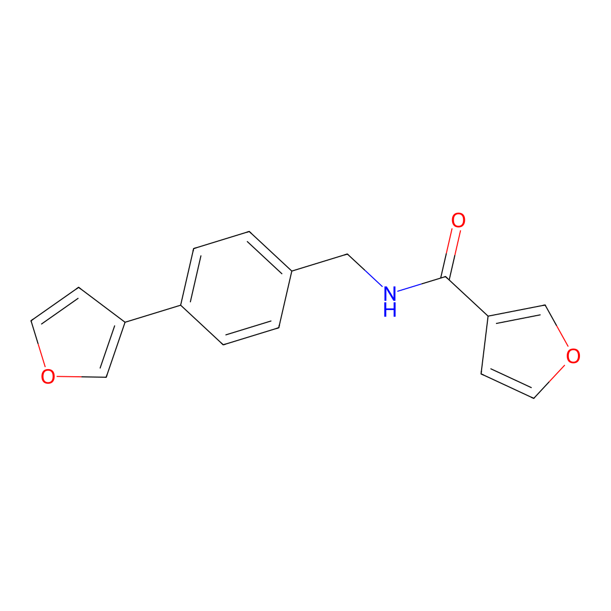 N-(4-(furan-3-yl)benzyl)furan-3-carboxamide molecular structure, CAS 2034455-50-8
