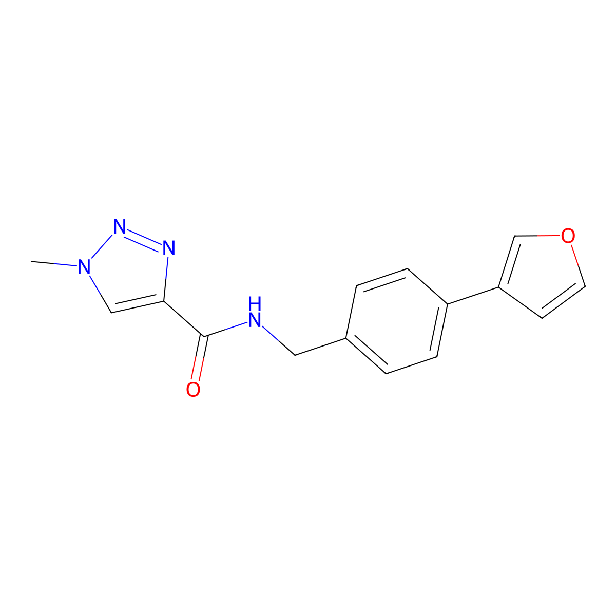 N-(4-(furan-3-yl)benzyl)-1-methyl-1H-1,2,3-triazole-4-carboxamide molecular structure, CAS 2034455-51-9
