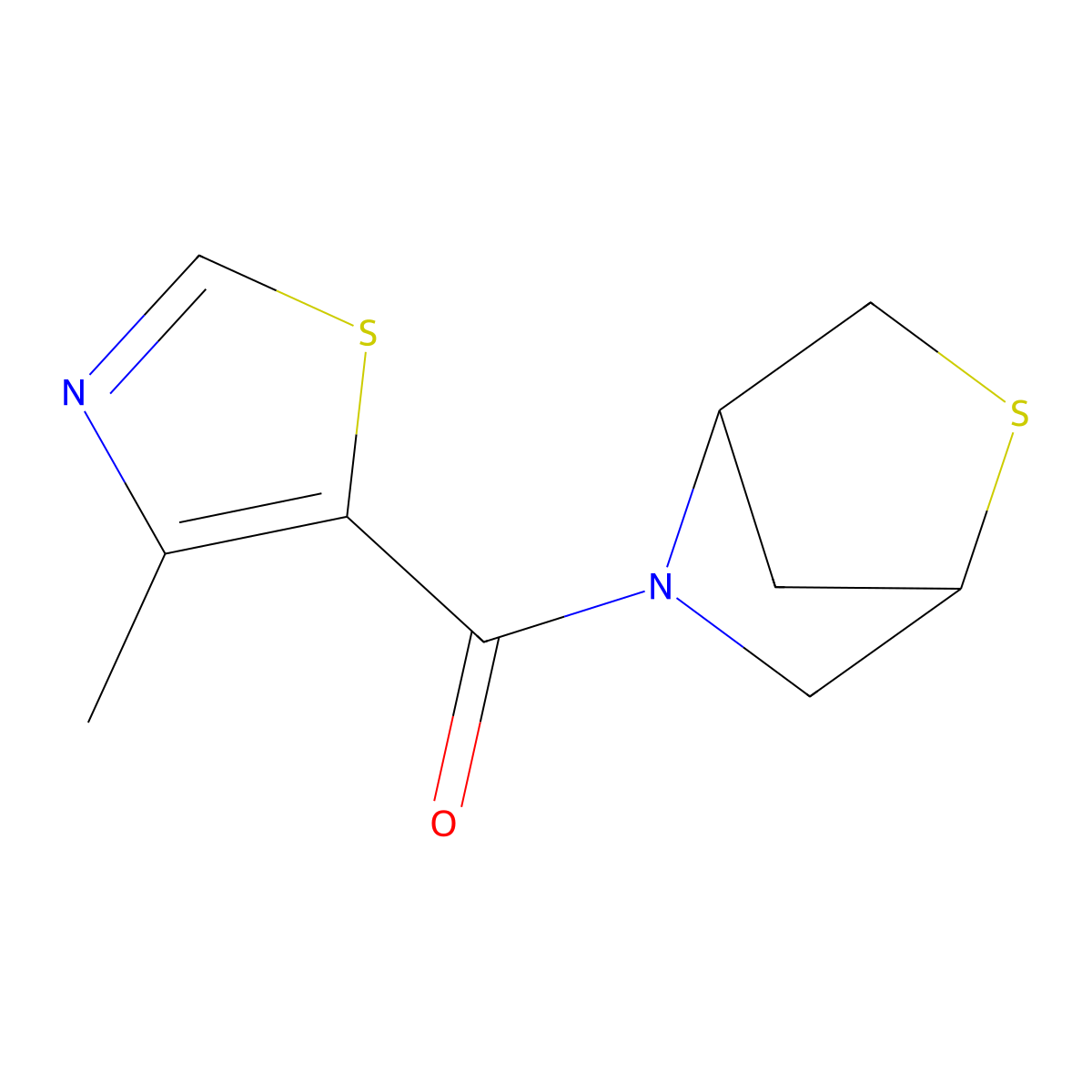 2-Thia-5-azabicyclo[2.2.1]heptan-5-yl(4-methylthiazol-5-yl)methanone molecular structure, CAS 2034455-54-2