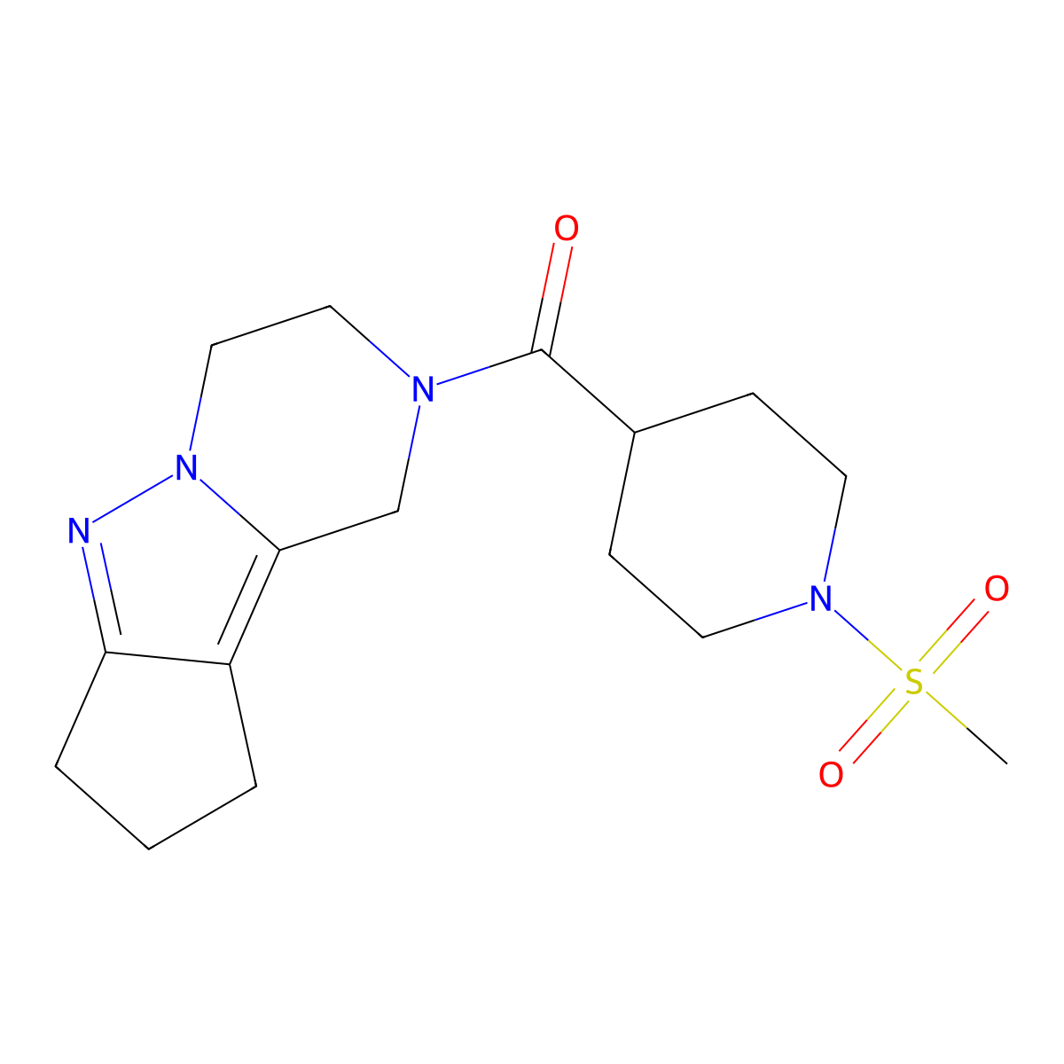 11-(1-Methanesulfonylpiperidine-4-carbonyl)-7,8,11-triazatricyclo[6.4.0.0^{2,6}]dodeca-1,6-diene molecular structure, CAS 2034455-60-0