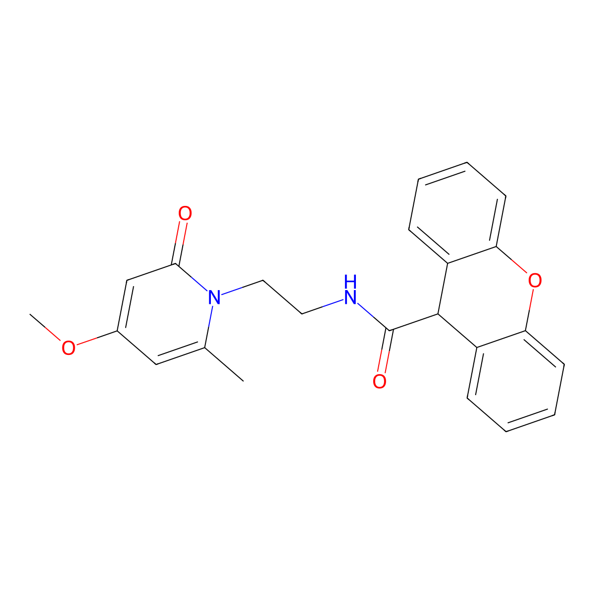N-(2-(4-methoxy-6-methyl-2-oxopyridin-1(2H)-yl)ethyl)-9H-xanthene-9-carboxamide molecular structure, CAS 2034455-62-2