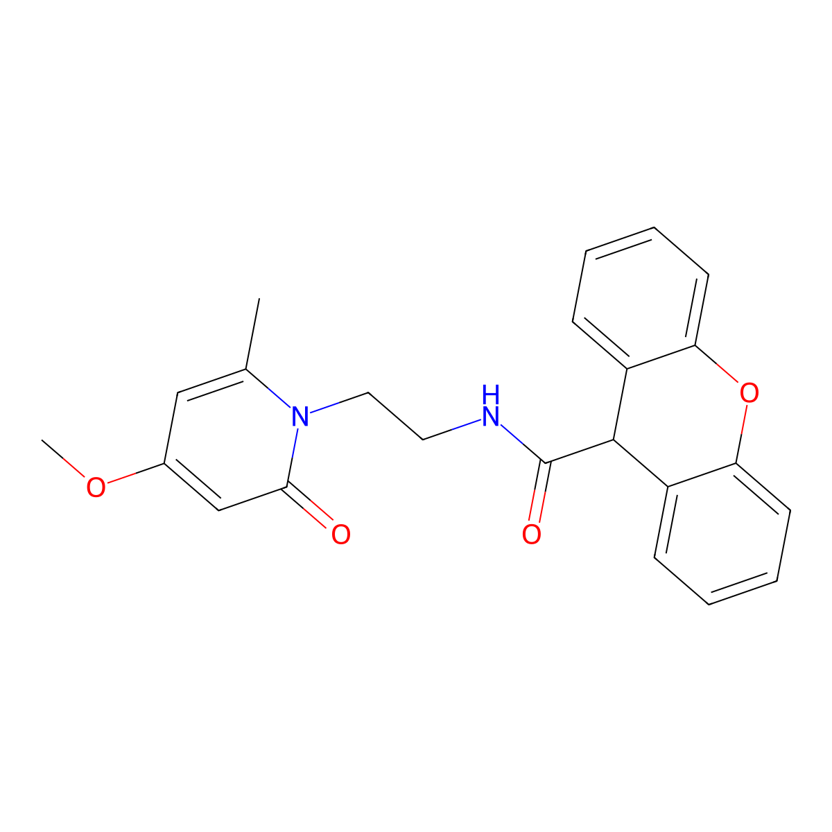 N-(2-(4-methoxy-6-methyl-2-oxopyridin-1(2H)-yl)ethyl)-9H-xanthene-9-carboxamide molecular structure, CAS 2034455-62-2