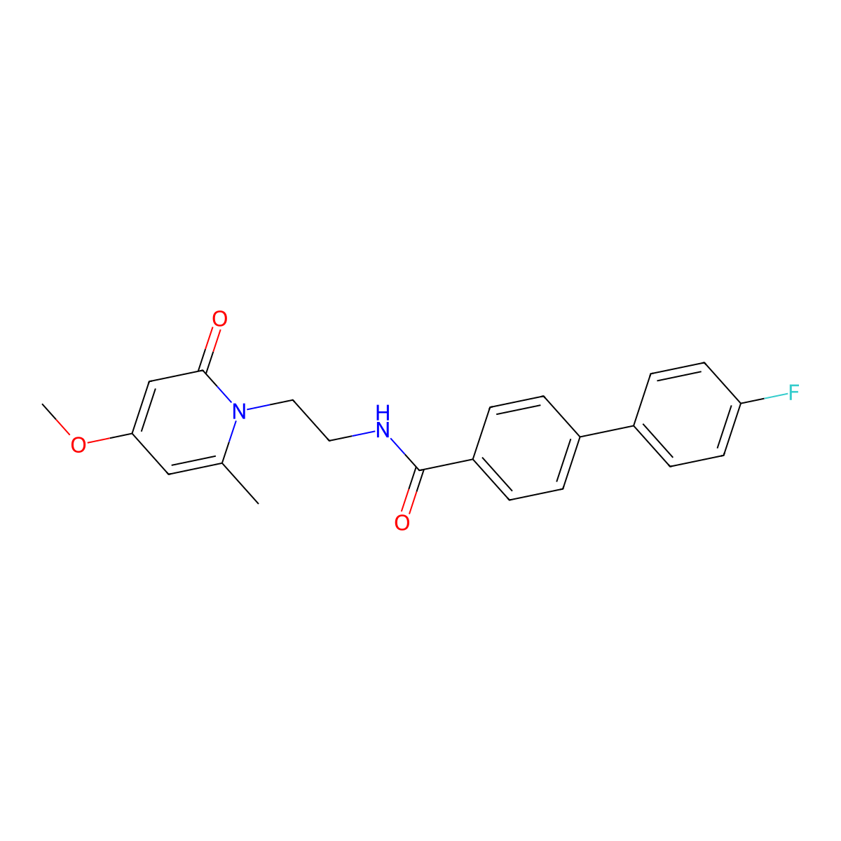 4'-fluoro-N-(2-(4-methoxy-6-methyl-2-oxopyridin-1(2H)-yl)ethyl)-[1,1'-biphenyl]-4-carboxamide molecular structure, CAS 2034455-65-5