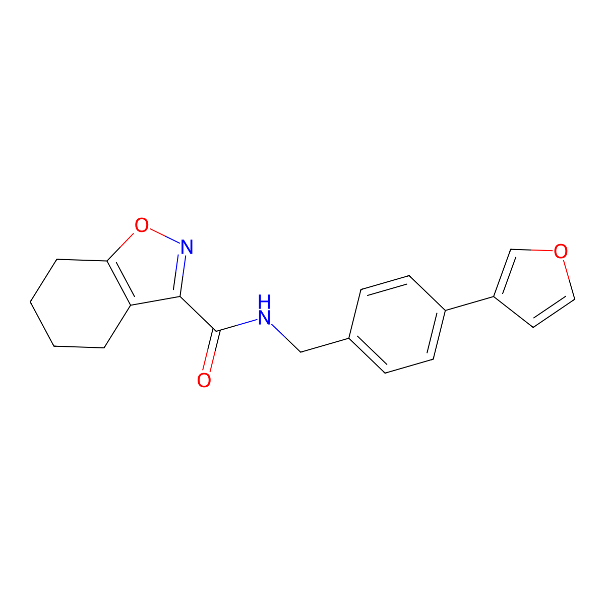 N-(4-(furan-3-yl)benzyl)-4,5,6,7-tetrahydrobenzo[d]isoxazole-3-carboxamide molecular structure, CAS 2034455-67-7