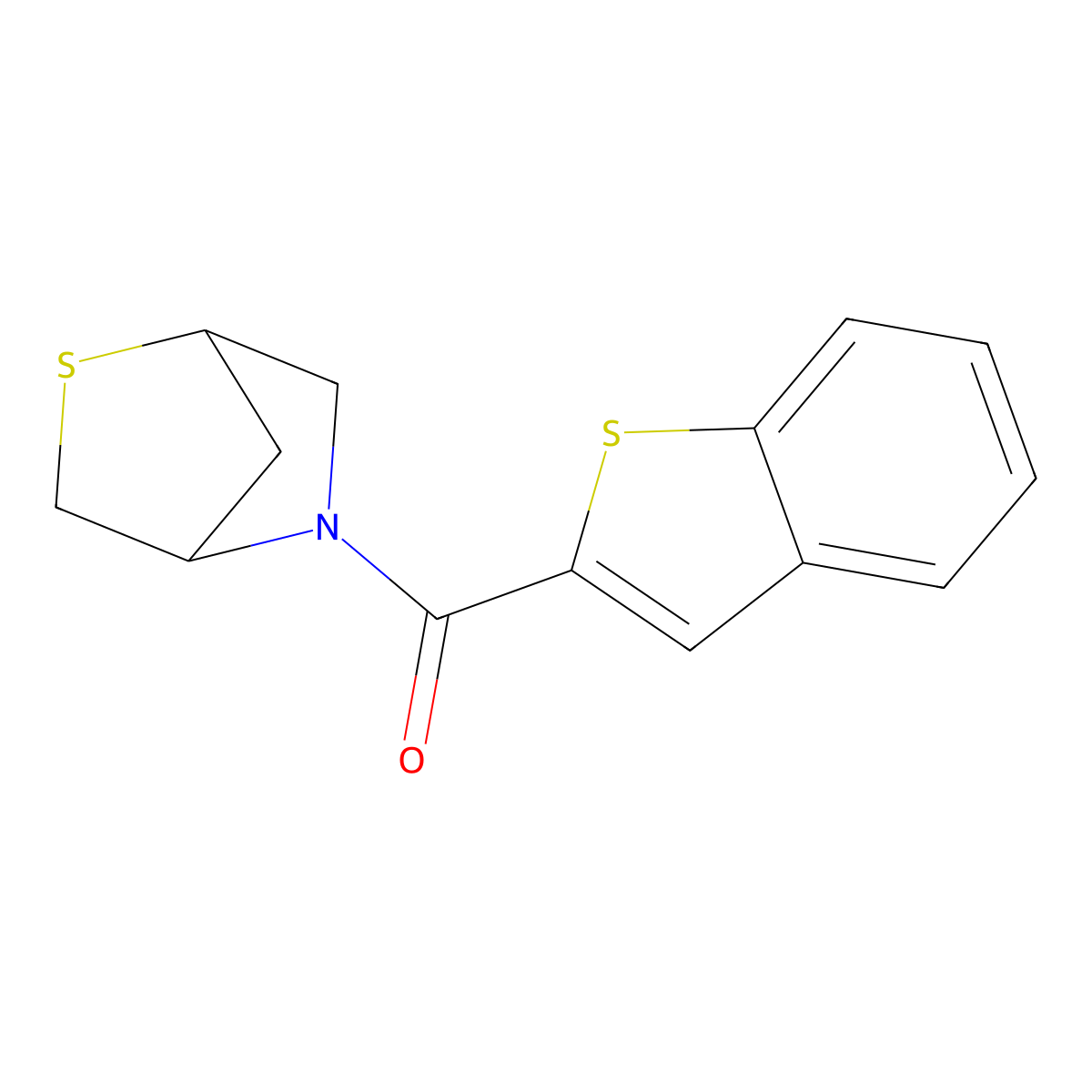 Benzo[b]thiophen-2-yl(2-thia-5-azabicyclo[2.2.1]heptan-5-yl)methanone molecular structure, CAS 2034455-70-2