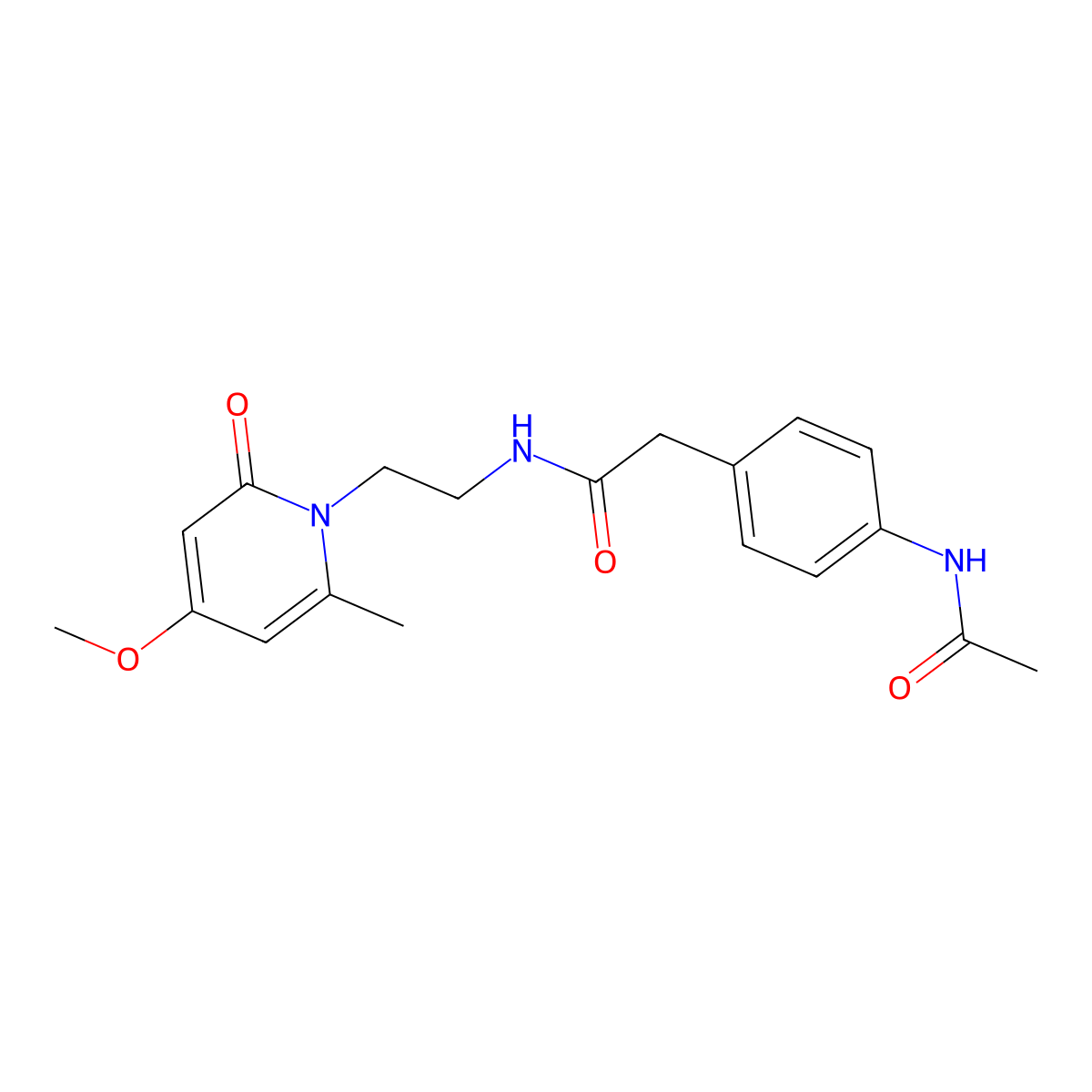 2-(4-acetamidophenyl)-N-(2-(4-methoxy-6-methyl-2-oxopyridin-1(2H)-yl)ethyl)acetamide molecular structure, CAS 2034455-74-6