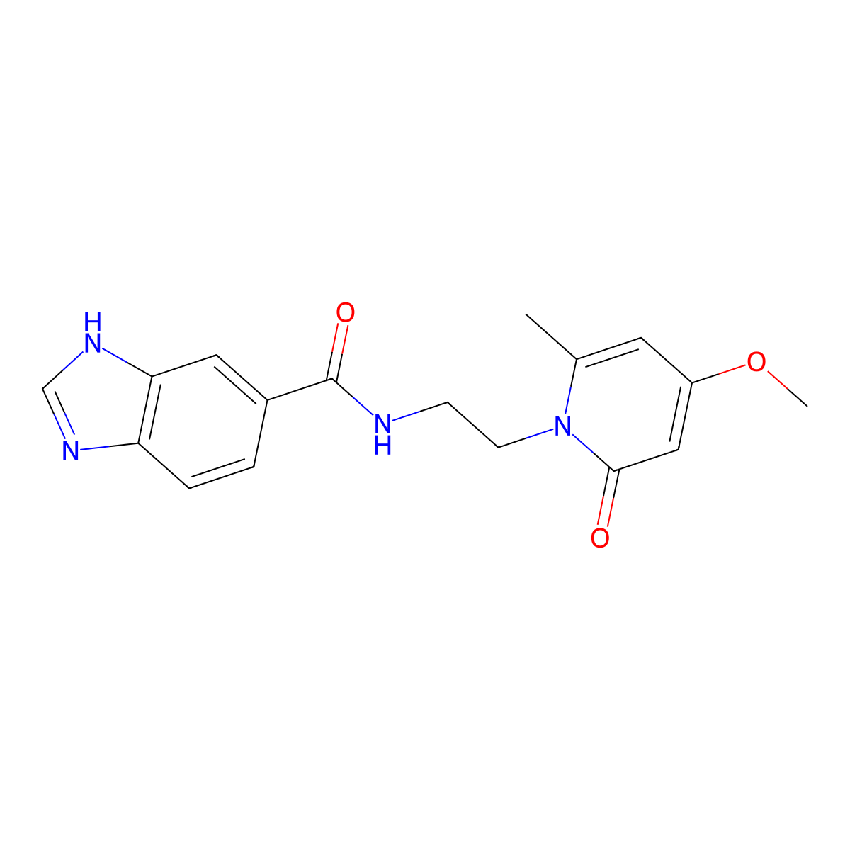 N-(2-(4-methoxy-6-methyl-2-oxopyridin-1(2H)-yl)ethyl)-1H-benzo[d]imidazole-5-carboxamide molecular structure, CAS 2034455-81-5