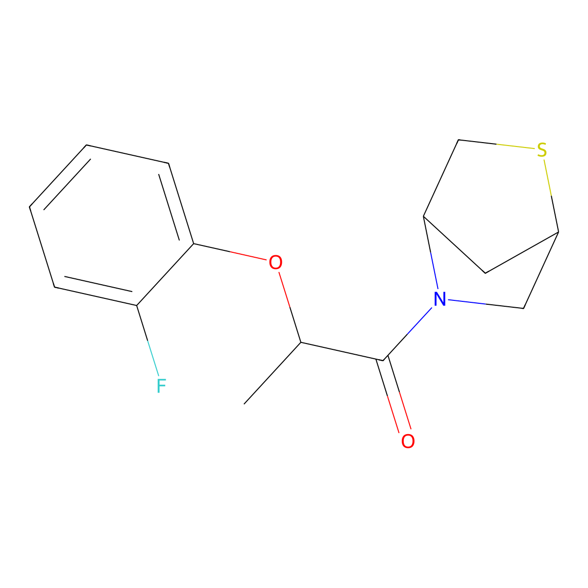 2-(2-Fluorophenoxy)-1-{2-thia-5-azabicyclo[2.2.1]heptan-5-yl}propan-1-one molecular structure, CAS 2034455-84-8