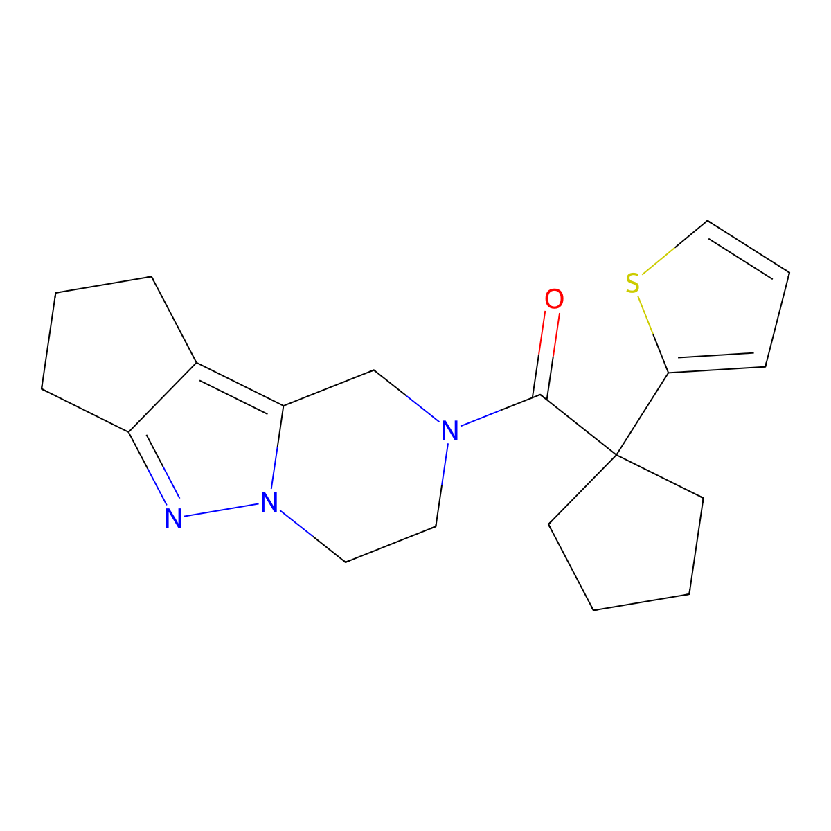 11-[1-(Thiophen-2-yl)cyclopentanecarbonyl]-7,8,11-triazatricyclo[6.4.0.0^{2,6}]dodeca-1,6-diene molecular structure, CAS 2034455-85-9