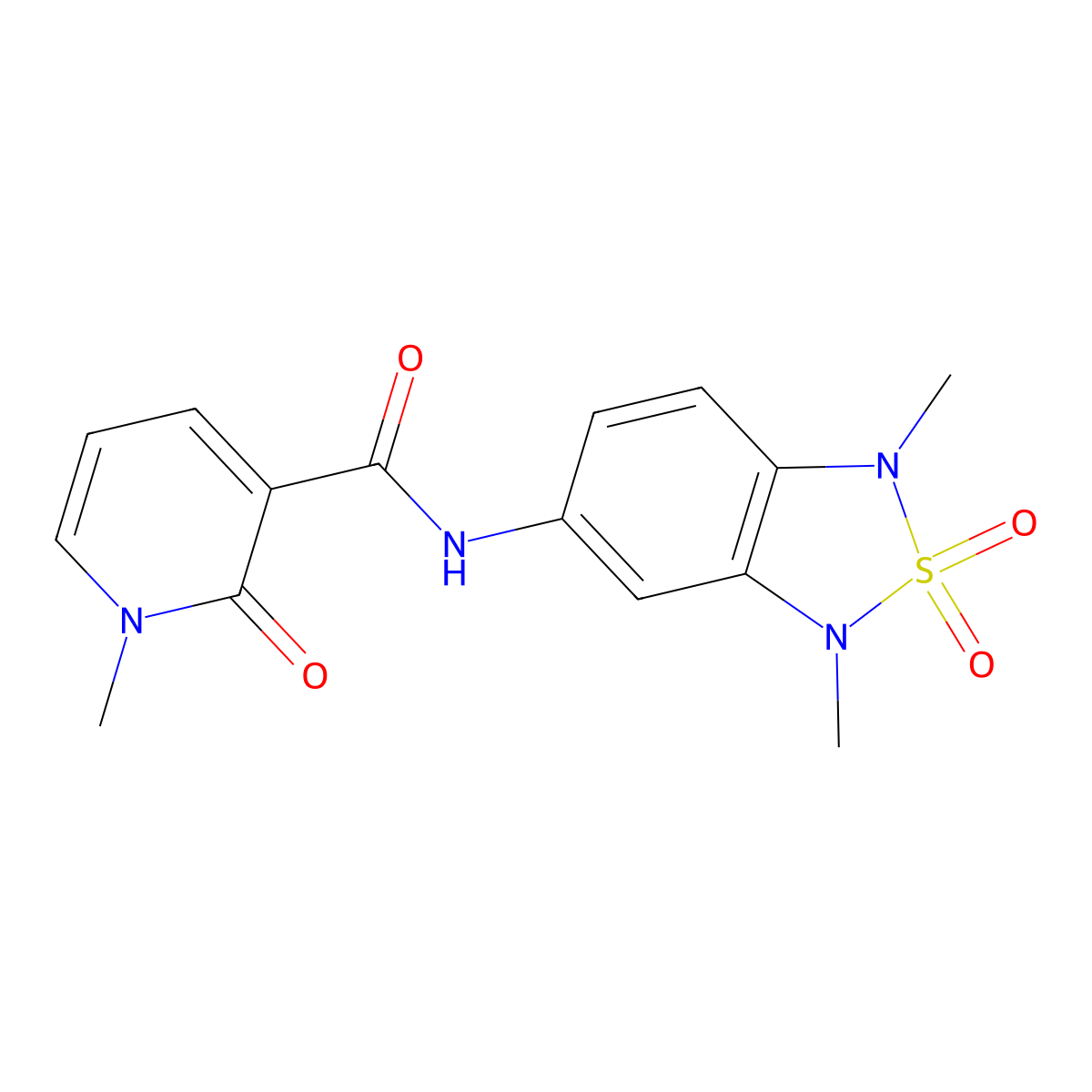N-(1,3-dimethyl-2,2-dioxido-1,3-dihydrobenzo[c][1,2,5]thiadiazol-5-yl)-1-methyl-2-oxo-1,2-dihydropyridine-3-carboxamide molecular structure, CAS 2034455-87-1