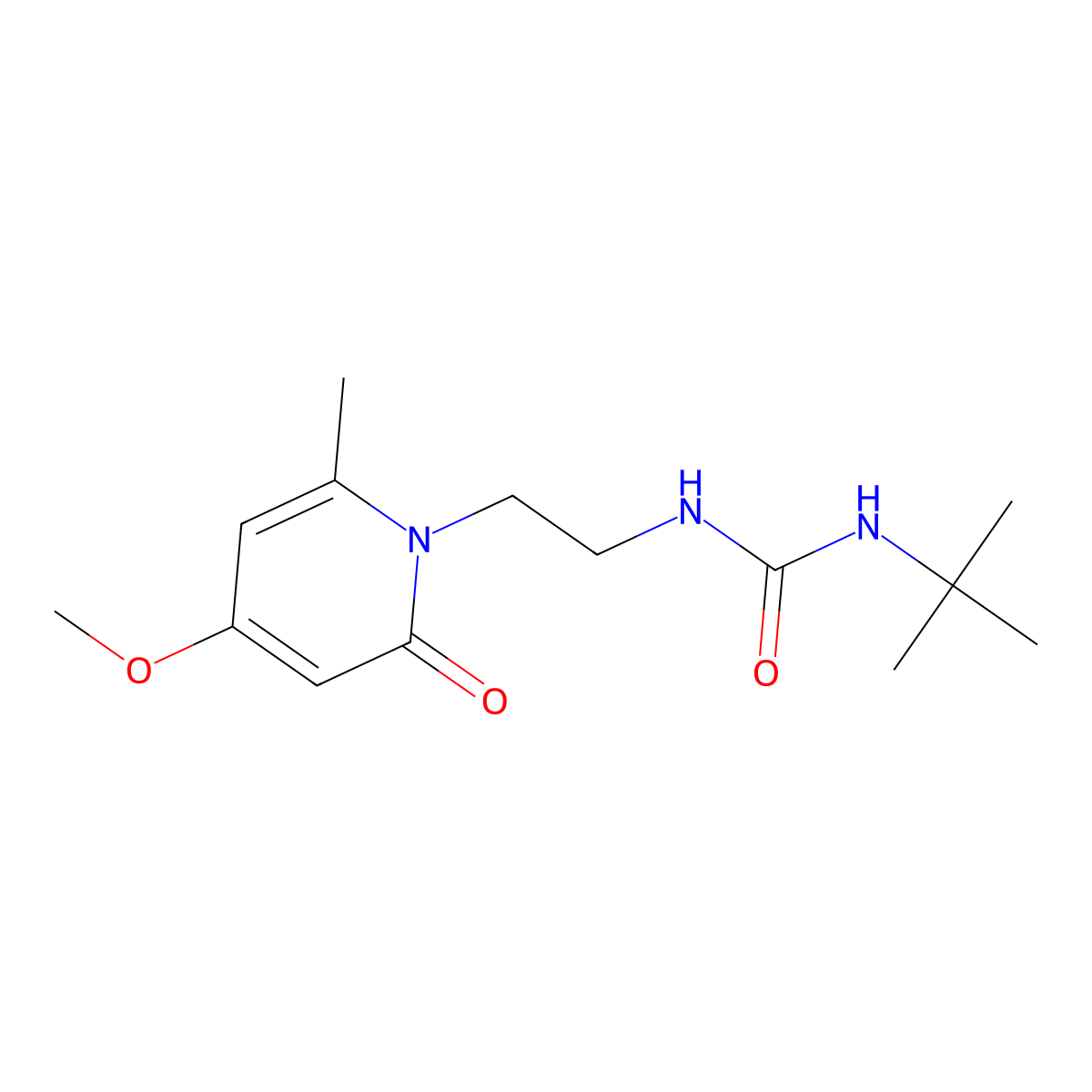 1-(tert-butyl)-3-(2-(4-methoxy-6-methyl-2-oxopyridin-1(2H)-yl)ethyl)urea molecular structure, CAS 2034455-91-7