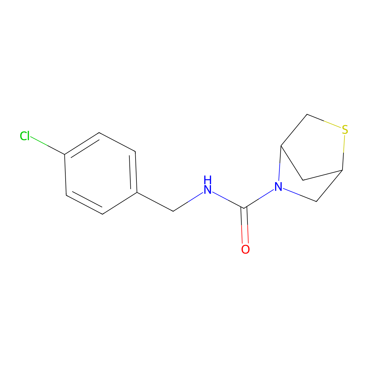N-(4-chlorobenzyl)-2-thia-5-azabicyclo[2.2.1]heptane-5-carboxamide molecular structure, CAS 2034455-93-9
