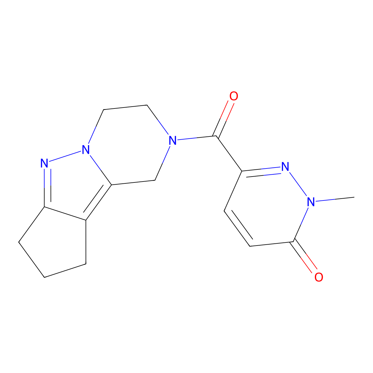 2-Methyl-6-{7,8,11-triazatricyclo[6.4.0.0^{2,6}]dodeca-1,6-diene-11-carbonyl}-2,3-dihydropyridazin-3-one molecular structure, CAS 2034456-08-9