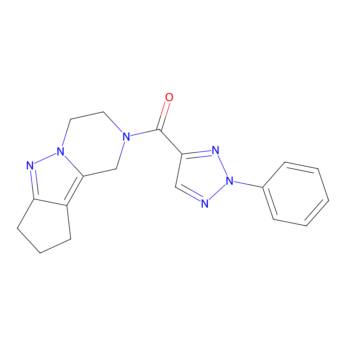 11-(2-phenyl-2H-1,2,3-triazole-4-carbonyl)-7,8,11-triazatricyclo[6.4.0.0^{2,6}]dodeca-1,6-diene molecular structure, CAS 2034456-13-6