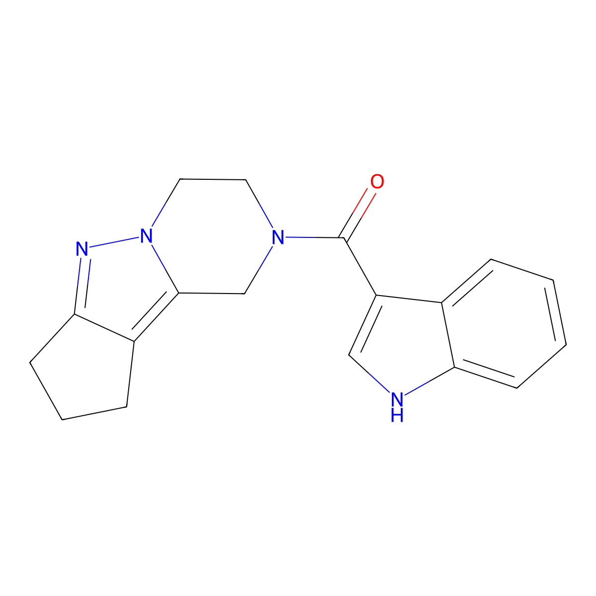 11-(1H-indole-3-carbonyl)-7,8,11-triazatricyclo[6.4.0.0^{2,6}]dodeca-1,6-diene molecular structure, CAS 2034456-17-0