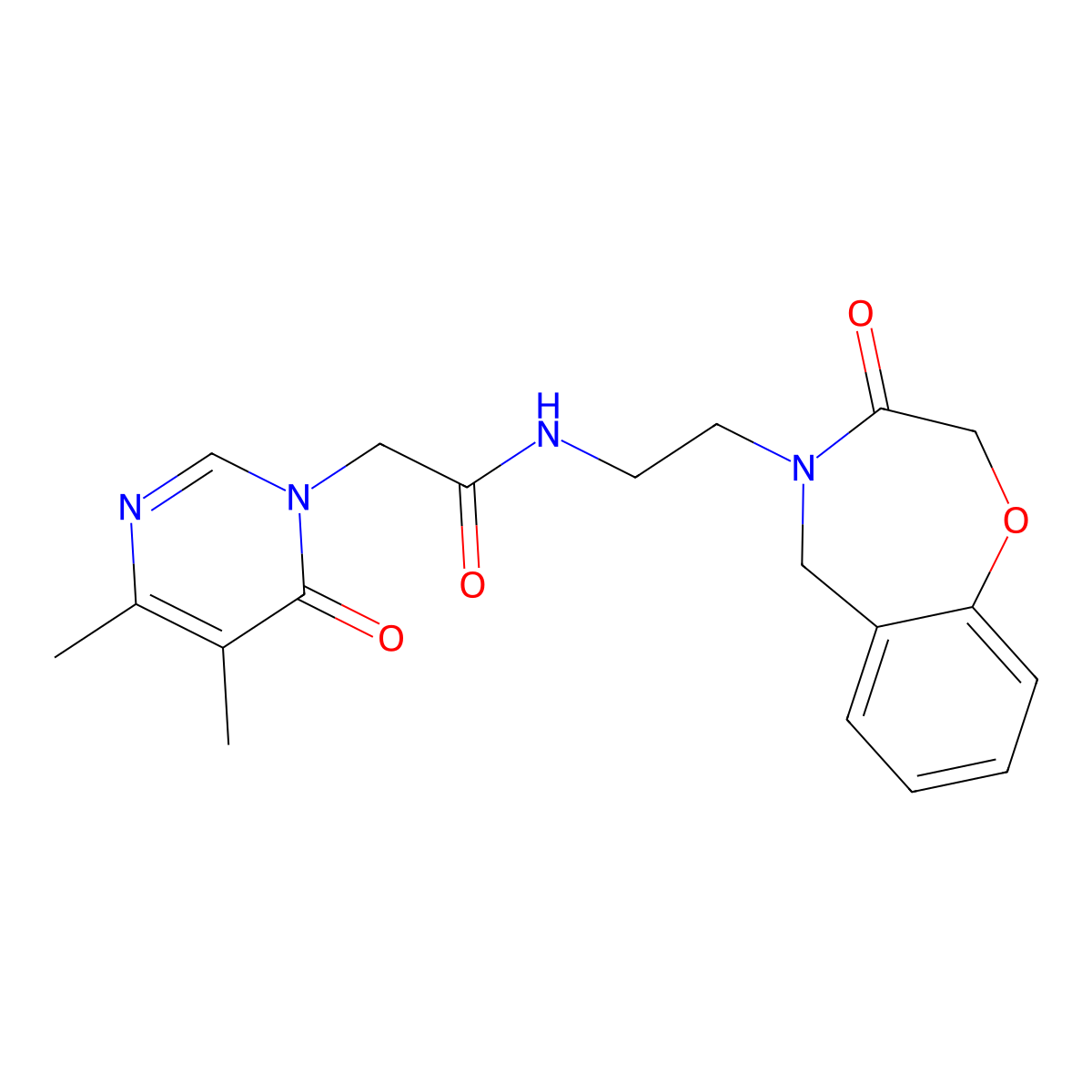 2-(4,5-dimethyl-6-oxopyrimidin-1(6H)-yl)-N-(2-(3-oxo-2,3-dihydrobenzo[f][1,4]oxazepin-4(5H)-yl)ethyl)acetamide molecular structure, CAS 2034456-22-7