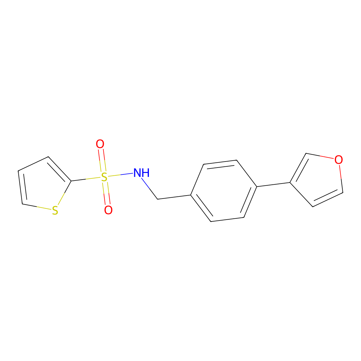 N-(4-(furan-3-yl)benzyl)thiophene-2-sulfonamide molecular structure, CAS 2034456-25-0