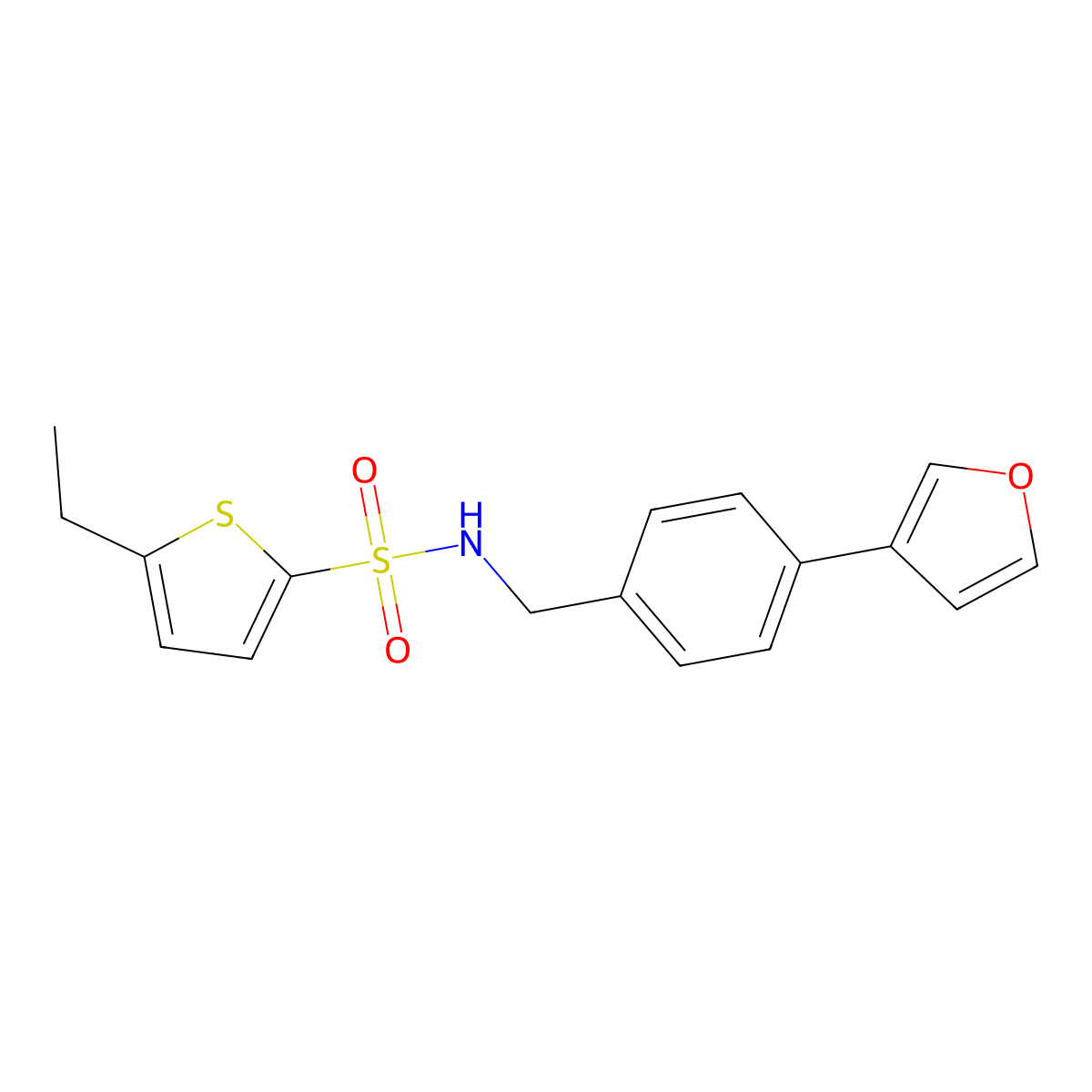 5-ethyl-N-(4-(furan-3-yl)benzyl)thiophene-2-sulfonamide molecular structure, CAS 2034456-31-8