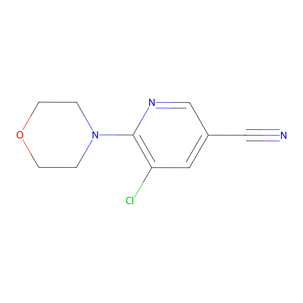 5-Chloro-6-morpholinonicotinonitrile molecular structure, CAS 2034456-33-0
