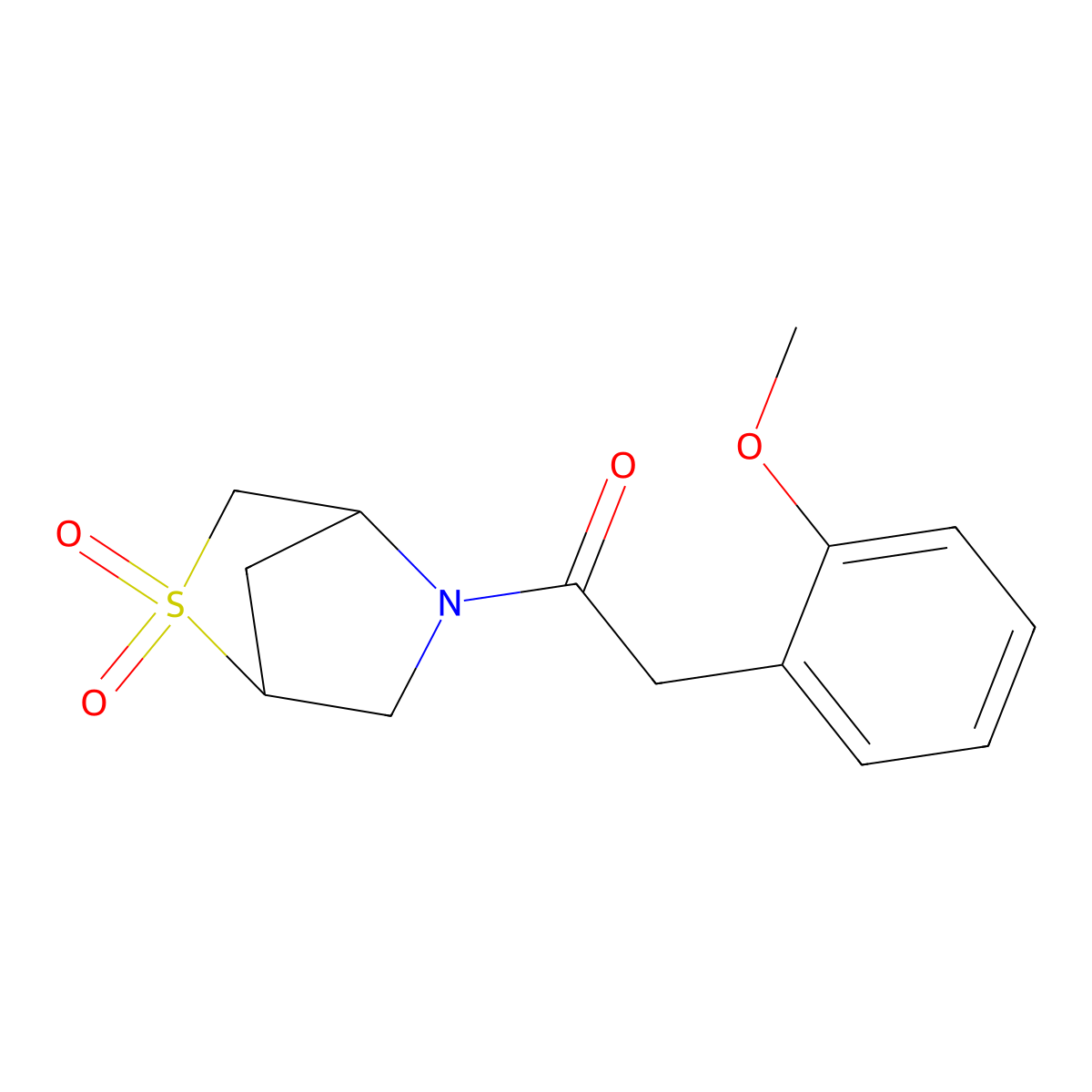 1-(2,2-Dioxido-2-thia-5-azabicyclo[2.2.1]heptan-5-yl)-2-(2-methoxyphenyl)ethanone molecular structure, CAS 2034456-40-9