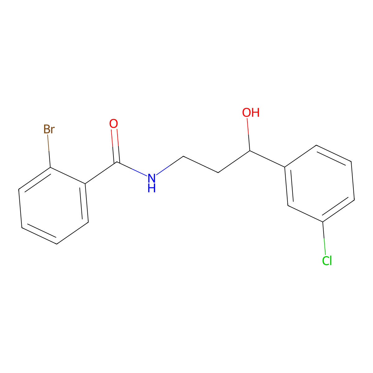 2-bromo-N-[3-(3-chlorophenyl)-3-hydroxypropyl]benzamide molecular structure, CAS 2034456-49-8