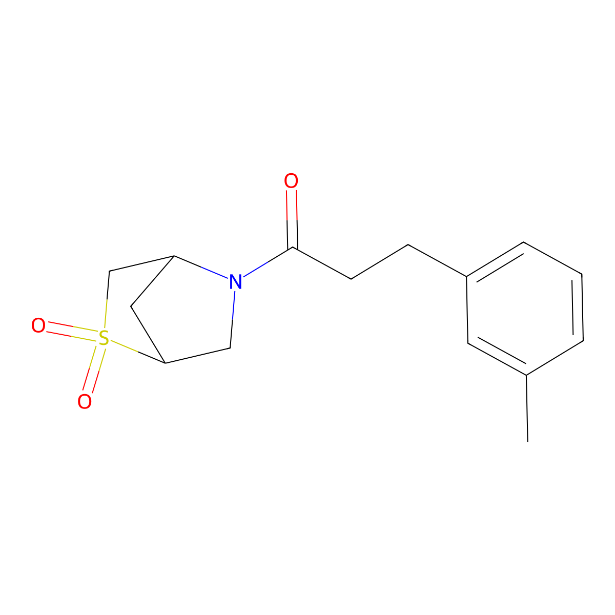 1-(2,2-Dioxido-2-thia-5-azabicyclo[2.2.1]heptan-5-yl)-3-(m-tolyl)propan-1-one molecular structure, CAS 2034456-59-0