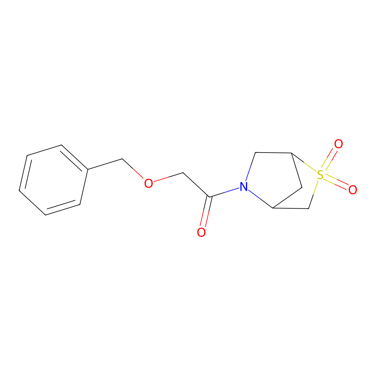 2-(Benzyloxy)-1-(2,2-dioxido-2-thia-5-azabicyclo[2.2.1]heptan-5-yl)ethanone molecular structure, CAS 2034456-78-3