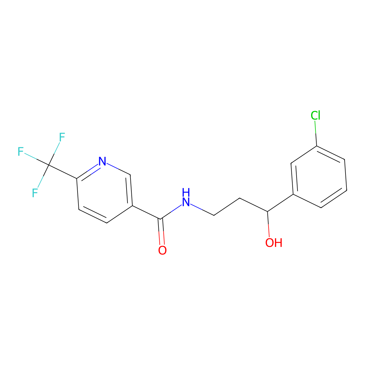 N-(3-(3-chlorophenyl)-3-hydroxypropyl)-6-(trifluoromethyl)nicotinamide molecular structure, CAS 2034456-80-7
