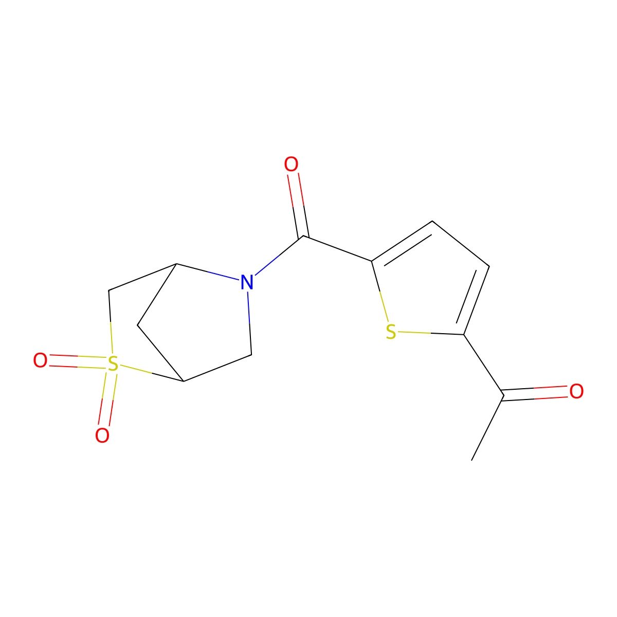 1-(5-(2,2-Dioxido-2-thia-5-azabicyclo[2.2.1]heptane-5-carbonyl)thiophen-2-yl)ethanone molecular structure, CAS 2034456-84-1