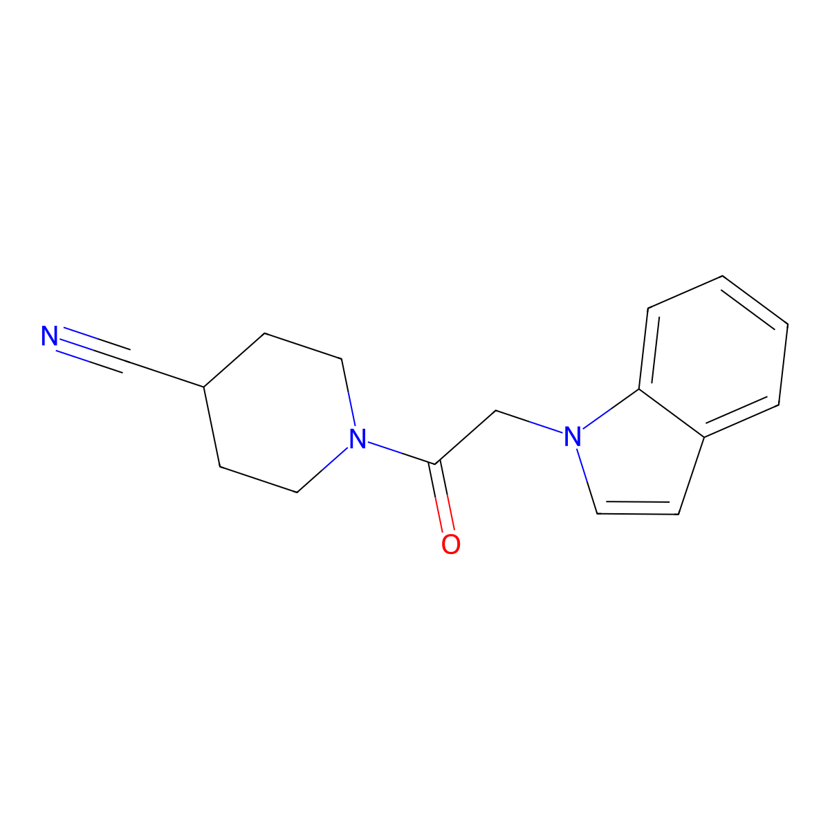 1-[2-(1H-indol-1-yl)acetyl]piperidine-4-carbonitrile molecular structure, CAS 2034456-86-3