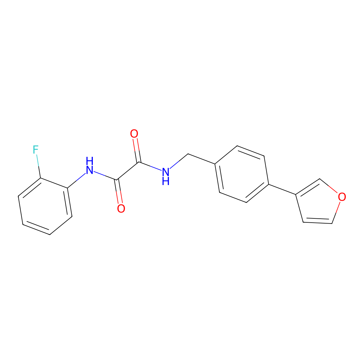N1-(2-fluorophenyl)-N2-(4-(furan-3-yl)benzyl)oxalamide molecular structure, CAS 2034456-88-5