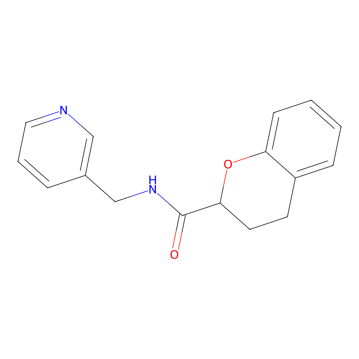 N-(pyridin-3-ylmethyl)chroman-2-carboxamide molecular structure, CAS 2034457-12-8