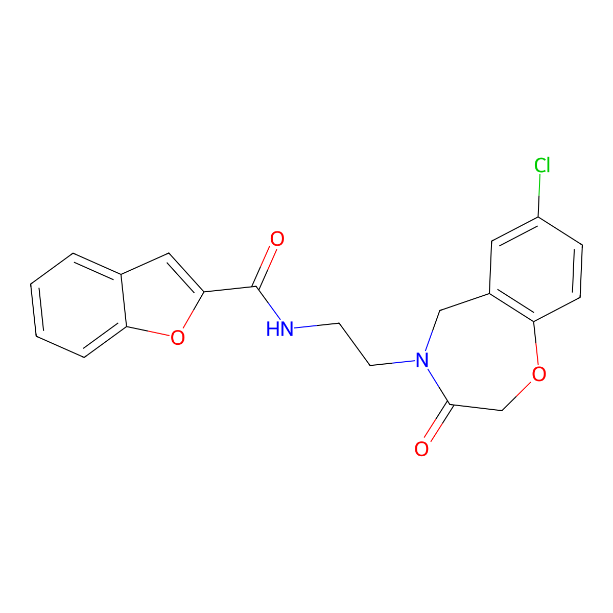 N-(2-(7-chloro-3-oxo-2,3-dihydrobenzo[f][1,4]oxazepin-4(5H)-yl)ethyl)benzofuran-2-carboxamide molecular structure, CAS 2034457-17-3