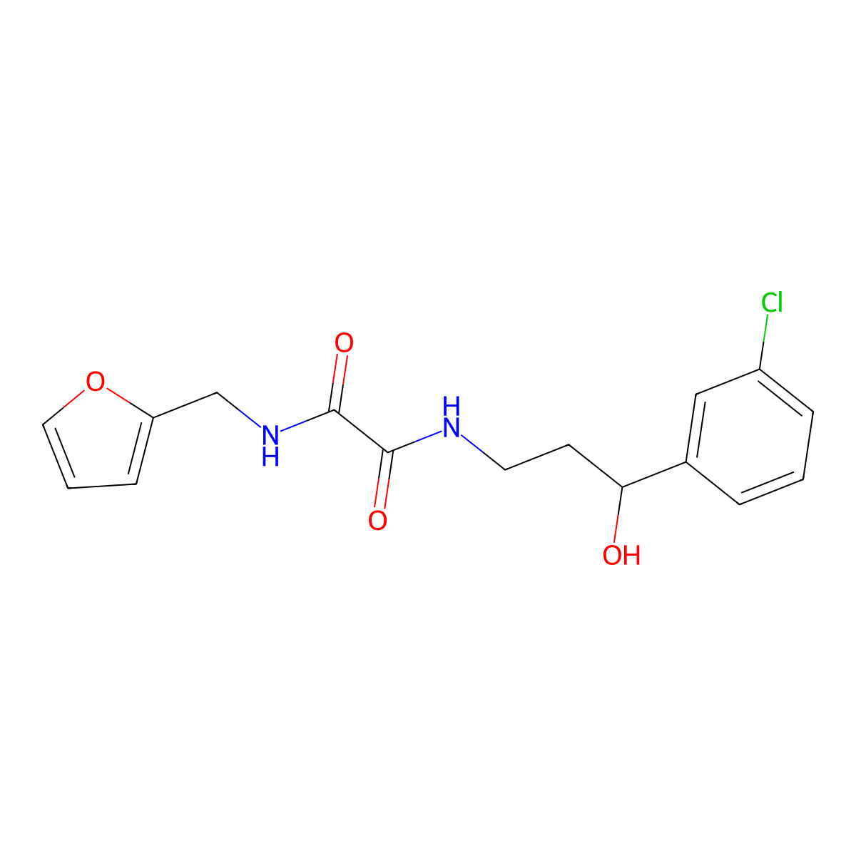N1-(3-(3-chlorophenyl)-3-hydroxypropyl)-N2-(furan-2-ylmethyl)oxalamide molecular structure, CAS 2034457-20-8