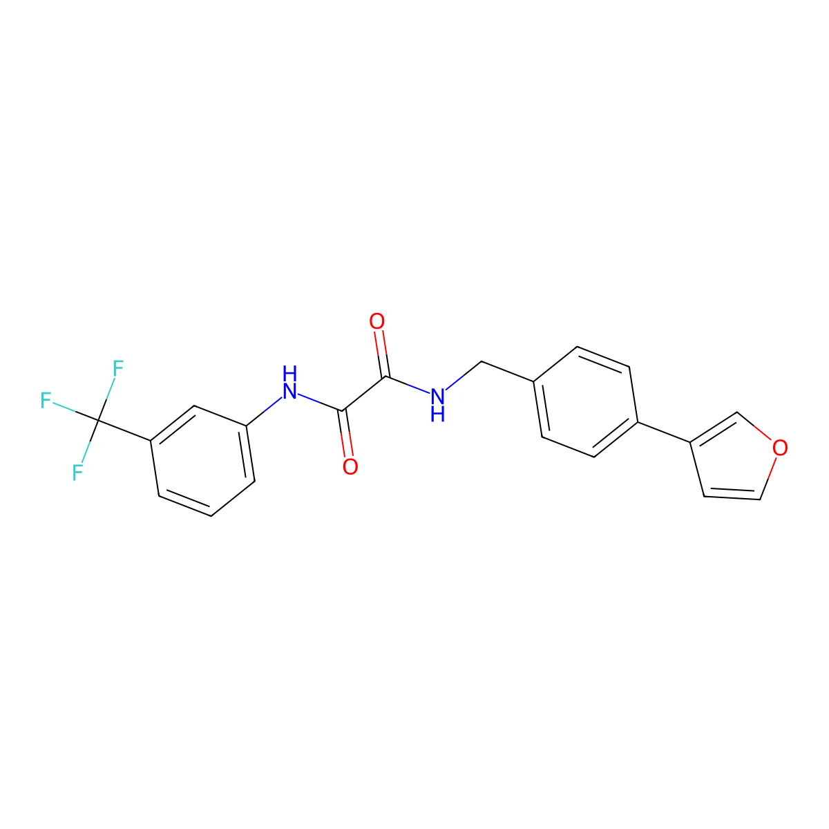 N'-{[4-(furan-3-yl)phenyl]methyl}-N-[3-(trifluoromethyl)phenyl]ethanediamide molecular structure, CAS 2034457-21-9