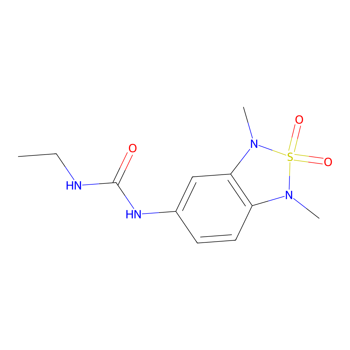 1-(1,3-Dimethyl-2,2-dioxido-1,3-dihydrobenzo[c][1,2,5]thiadiazol-5-yl)-3-ethylurea molecular structure, CAS 2034457-29-7